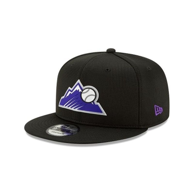 Black Colorado Rockies Hat - New Era MLB Clubhouse Collection 9FIFTY Snapback Caps USA4695713